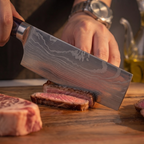Hackmesser mit Griff aus laminiertem Holz