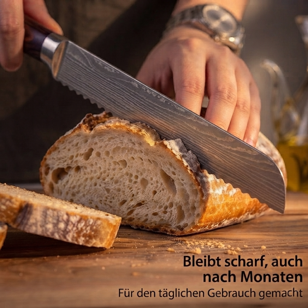 Brotmesser mit Griff aus laminiertem Holz
