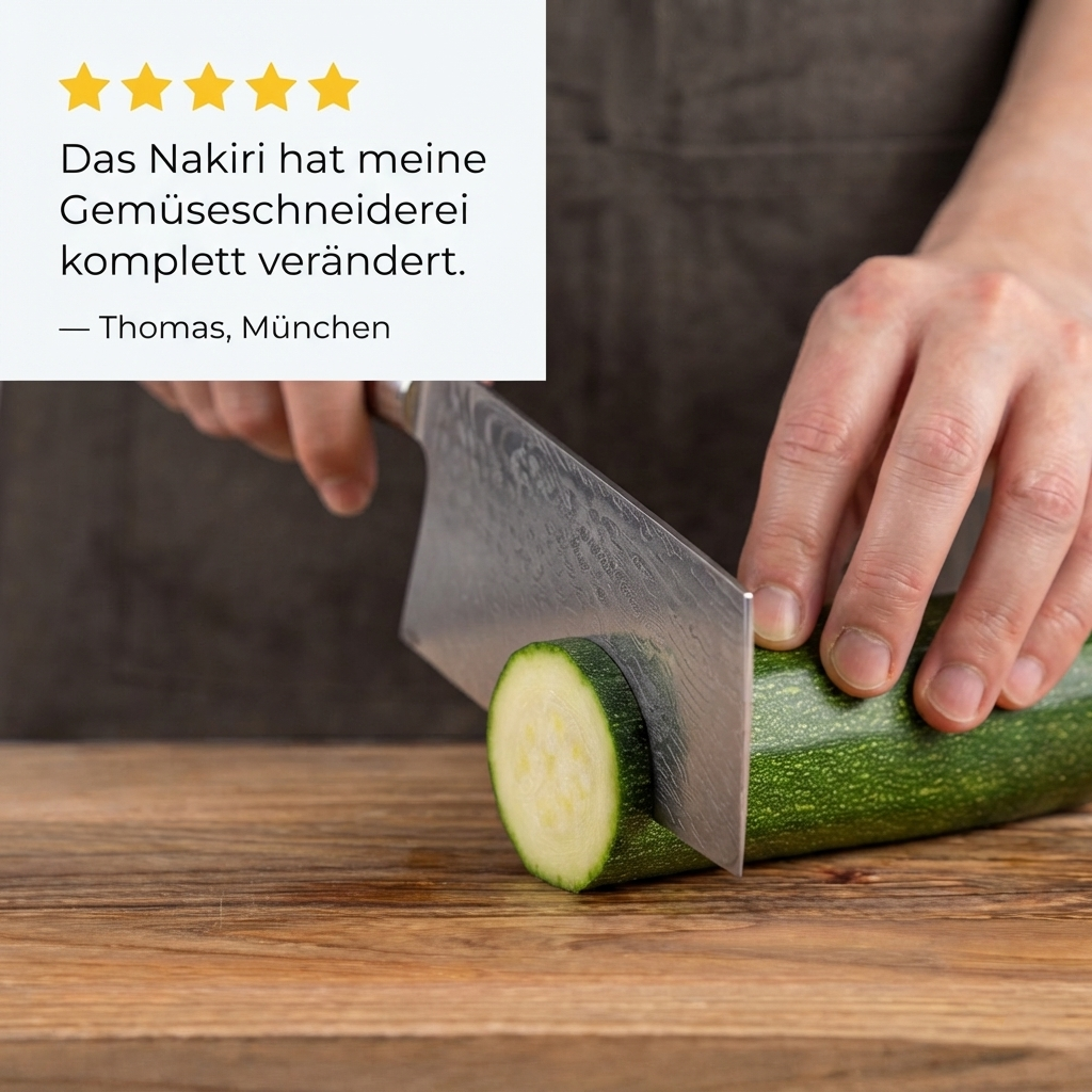 Nakirimesser mit rotem Harzgriff
