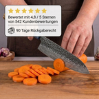 Kochmesser aus echtem Damaststahl, Griff aus stabilisiertem Holz