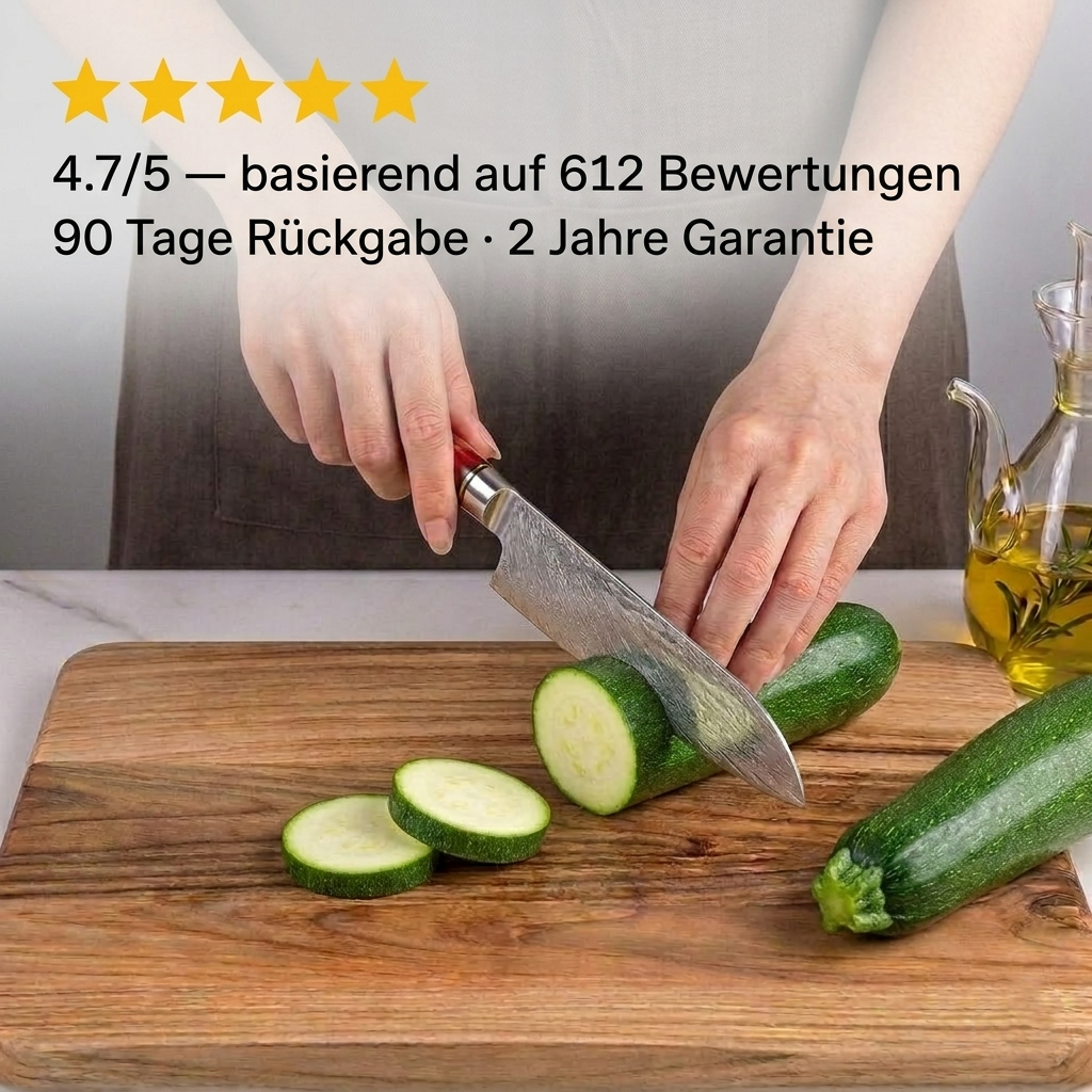 8-teiliges Set mit rotem Harzgriff — Griffe aus stabilisiertem Holz