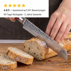 Brotmesser mit rotem Harzgriff