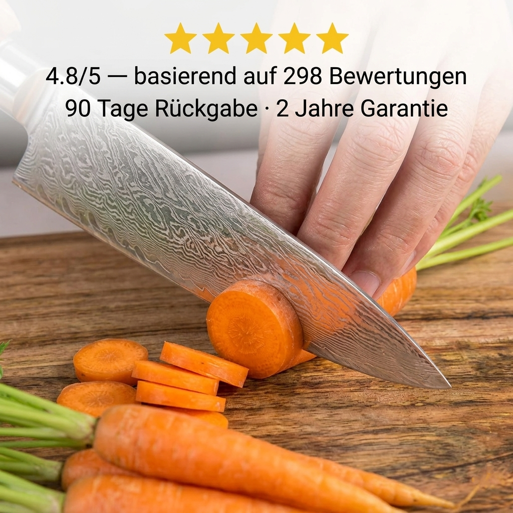 Kochmesser mit rotem Harzgriff