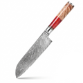 Santokumesser mit rotem Harzgriff