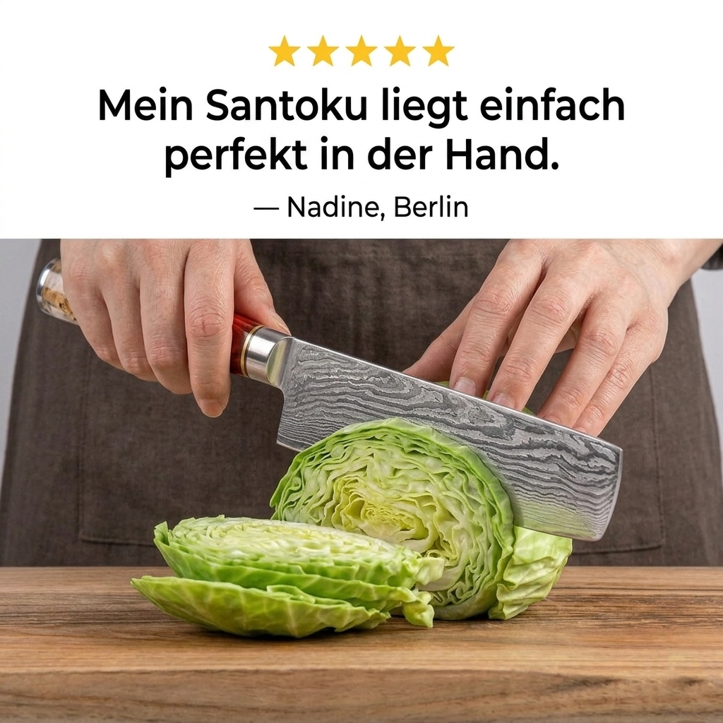 Nakirimesser mit rotem Harzgriff