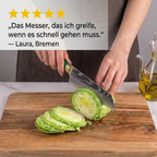 Kochmesser-Set, 9-teilig – Wellenmuster-Klinge, Griffe aus grünem Kunstharz