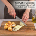 Universalmesser mit Wellenansatz,rotem Harzgriff
