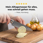Universalmesser mit Wellenansatz,rotem Harzgriff