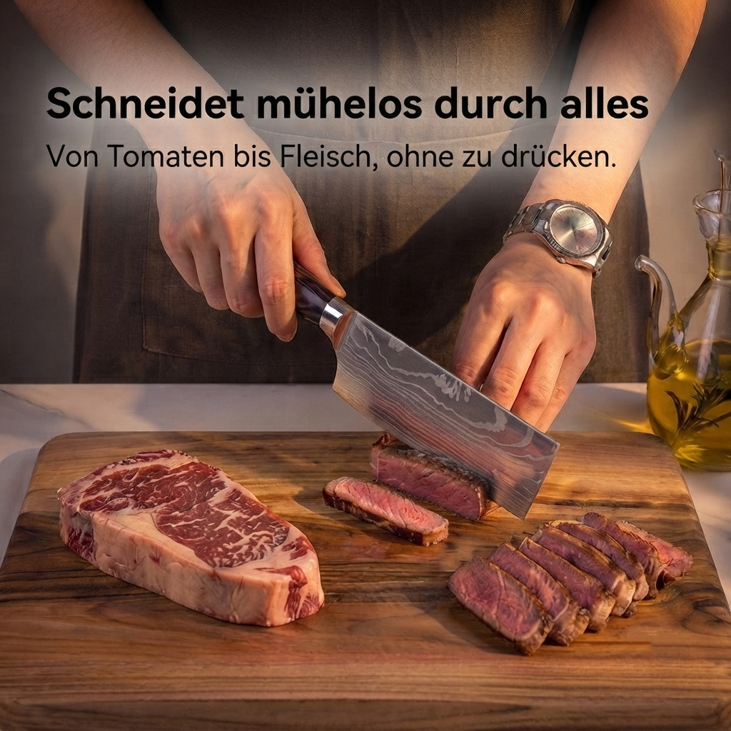 Hackmesser mit Griff aus laminiertem Holz