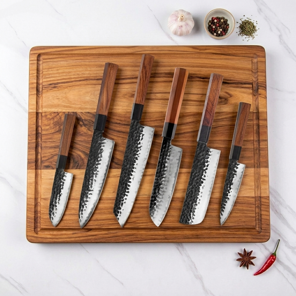 Shinogi Kumo – Handgefertigtes 6-teiliges Küchenmesser-Set