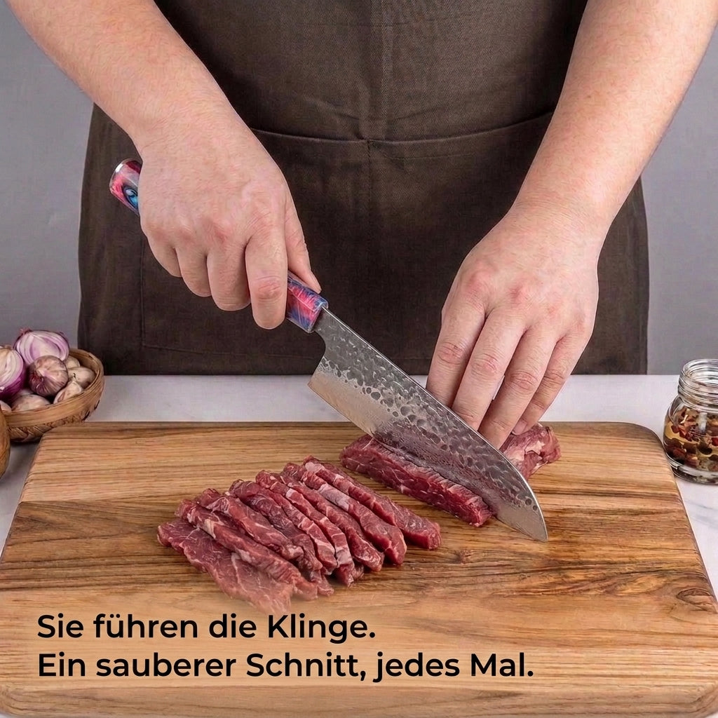Handgeschmiedetes Damast-Messerset, 67 Lagen, 1–4-teilig