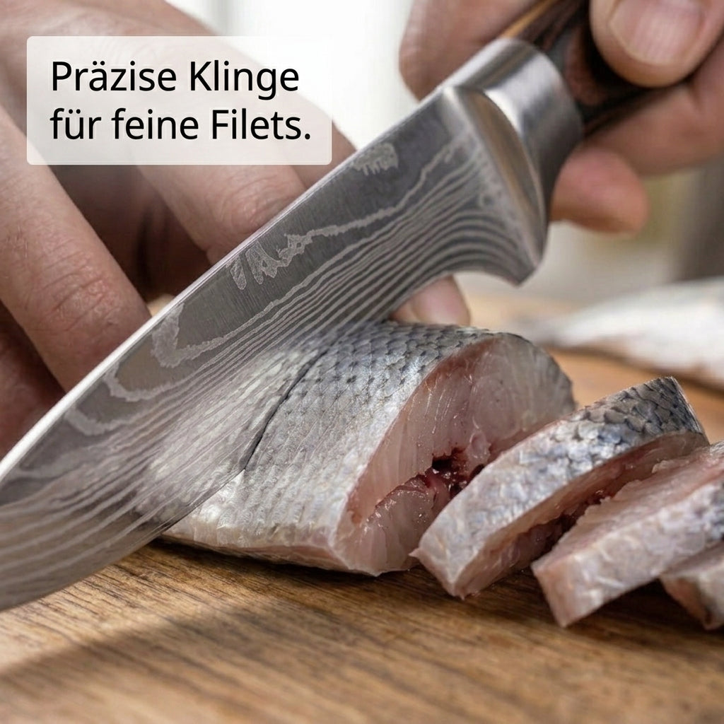 Ausbeinmesser 15 cm aus deutschem Edelstahl, Griff aus Pakkaholz