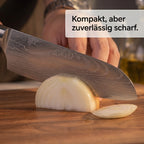 Santokumesser mit Griff aus laminiertem Holz