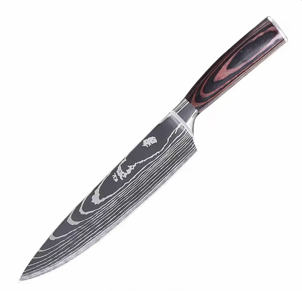 Kochmesser 20 cm aus deutschem Edelstahl, Griff aus Pakkaholz