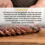 Tranchiermesser 20 cm aus deutschem Edelstahl, Griff aus Pakkaholz
