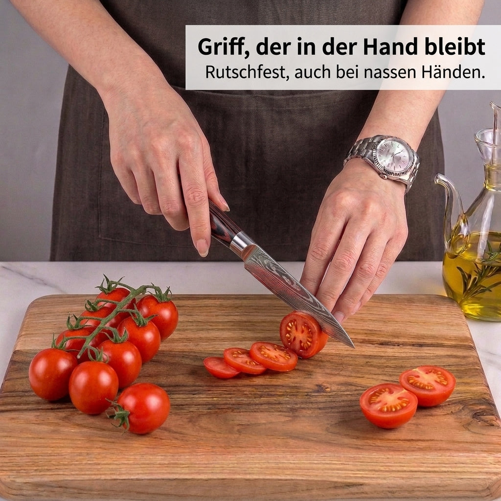 Damast-Messerset, 9-teilig, mit Magnetblock