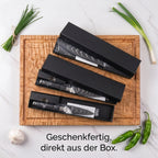 Küchenmesser-Set Damast-Optik, 10-teilig, mit Pakkaholzgriff