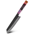 Kiritsukemesser aus echtem Damaststahl, Griff aus stabilisiertem Holz
