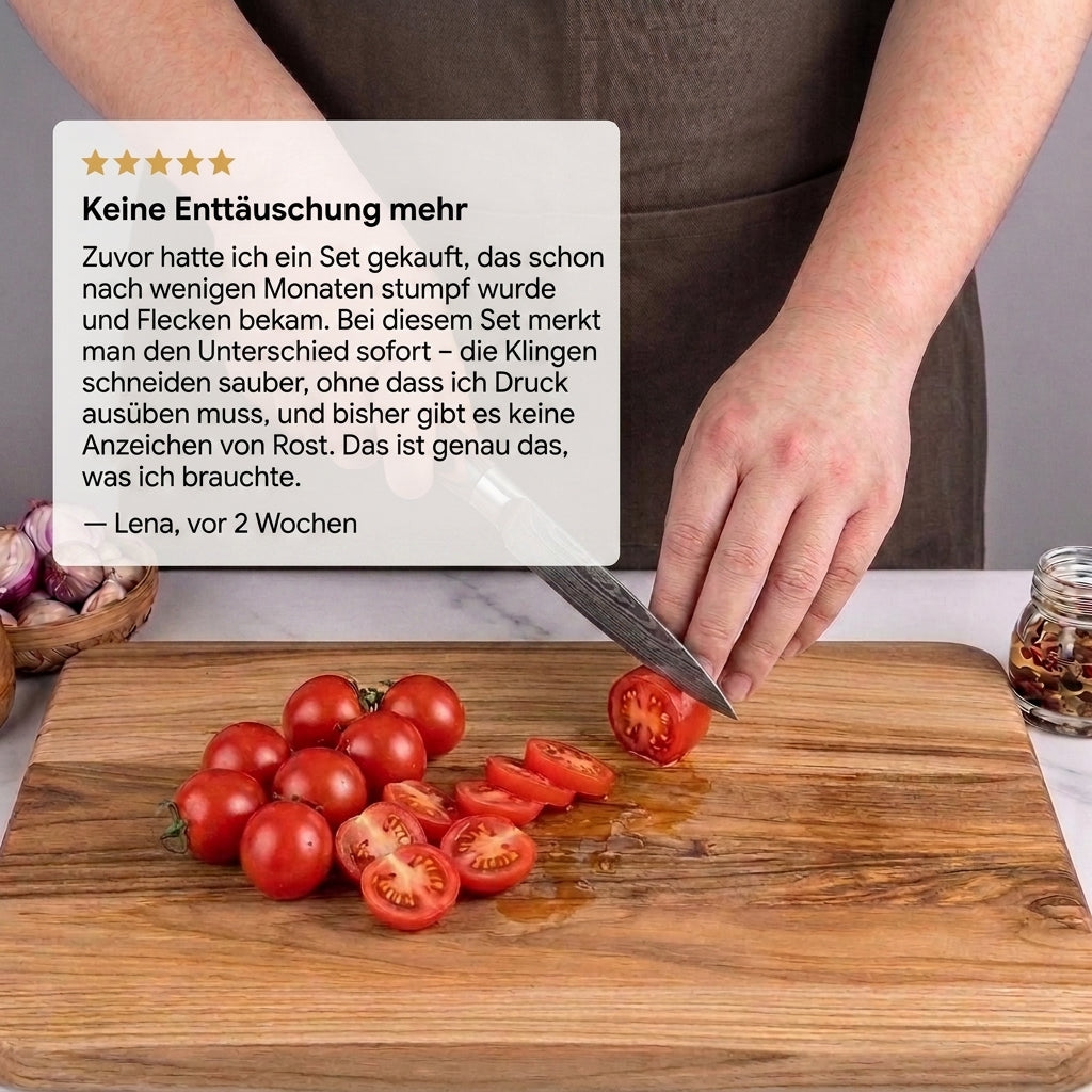 Kochmesser-Set Damast-Optik, 1–10-teilig, wählbar