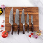 Küchenmesser-Set Damast-Optik, 5-teilig, im Geschenkkoffer