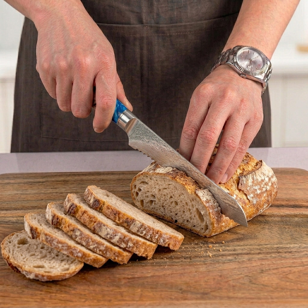 Brotmesser– Wurzelholz & Blauharz