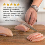 Damast-Messerset, 7-teilig – Griff aus Blauharz & Wurzelholz