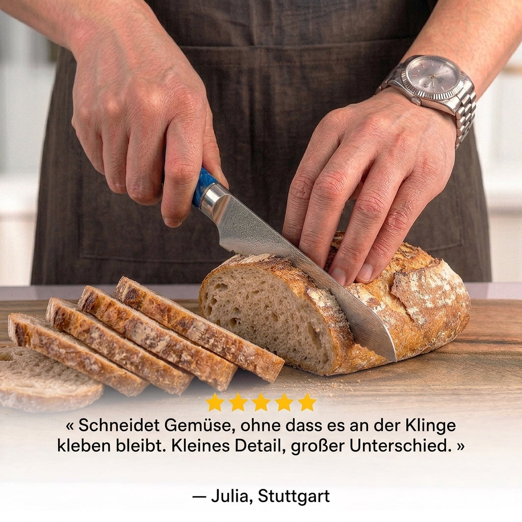 Brotmesser– Wurzelholz & Blauharz