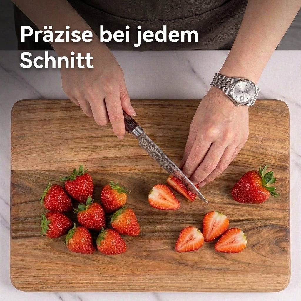 Officemesser mit Griff aus gefärbtem Holz und Metallkopf