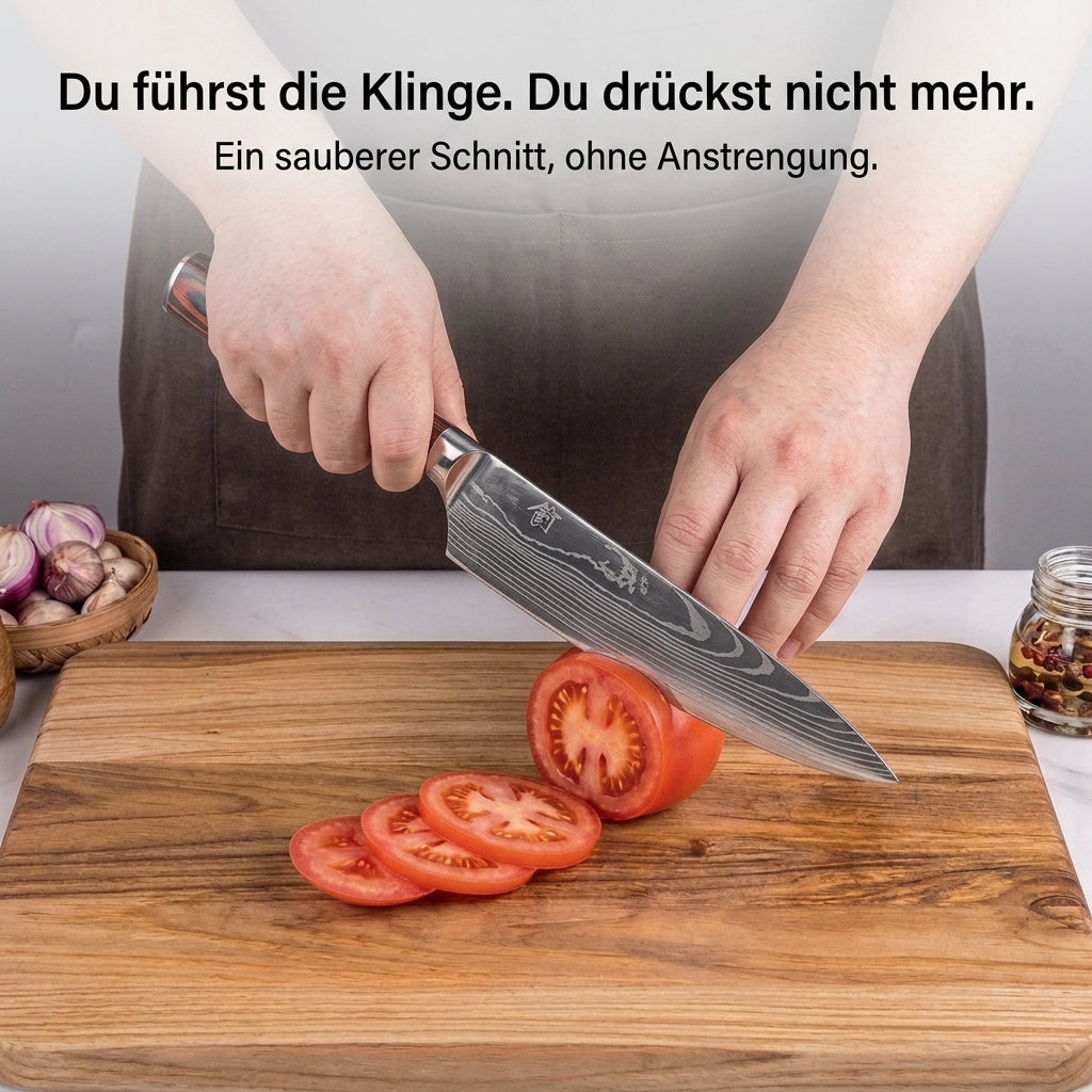 Kochmesser-Set Damast-Optik, 1–10-teilig, wählbar