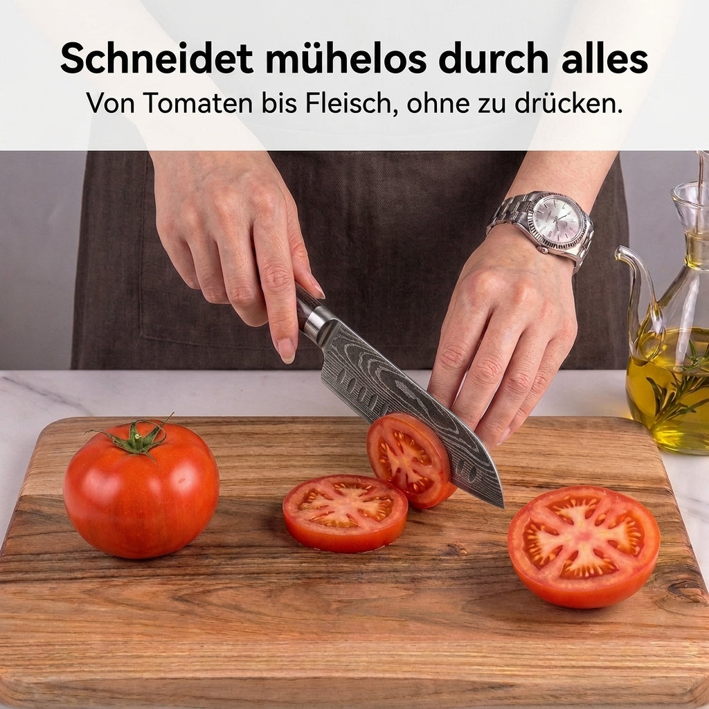 Damast-Messerset, 9-teilig, mit Magnetblock