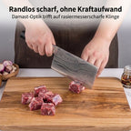 Küchenmesser-Set Damast-Optik, 6-teilig, mit Wetzstahl