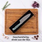 Set de couteaux de chef en acier Damas, 67 couches, manches en nacre d'ormeau