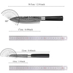 Küchenmesser-Set Damast-Optik, 6-teilig, mit Wetzstahl