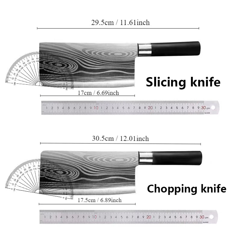 Küchenmesser-Set Damast-Optik, 6-teilig, mit Wetzstahl