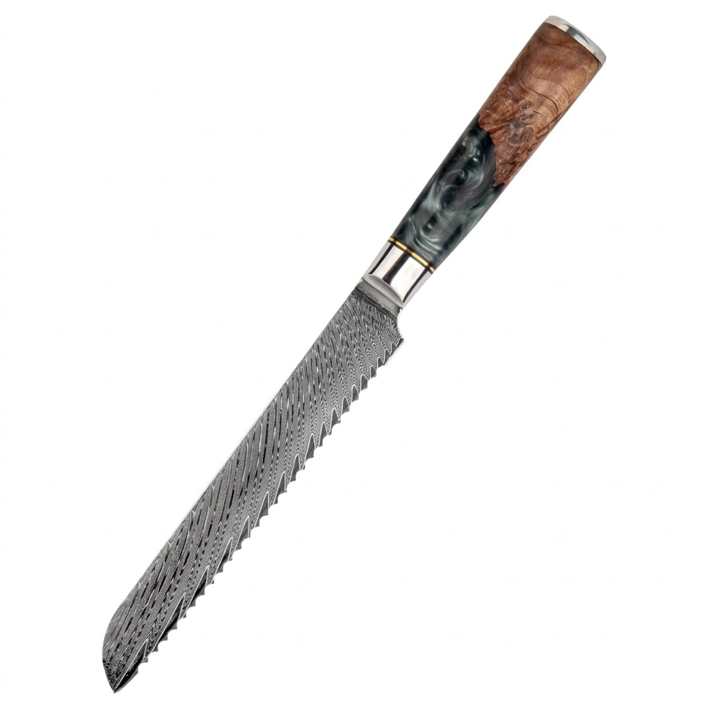 Brotmesser 240 mm – Griff aus stabilisiertem Holz