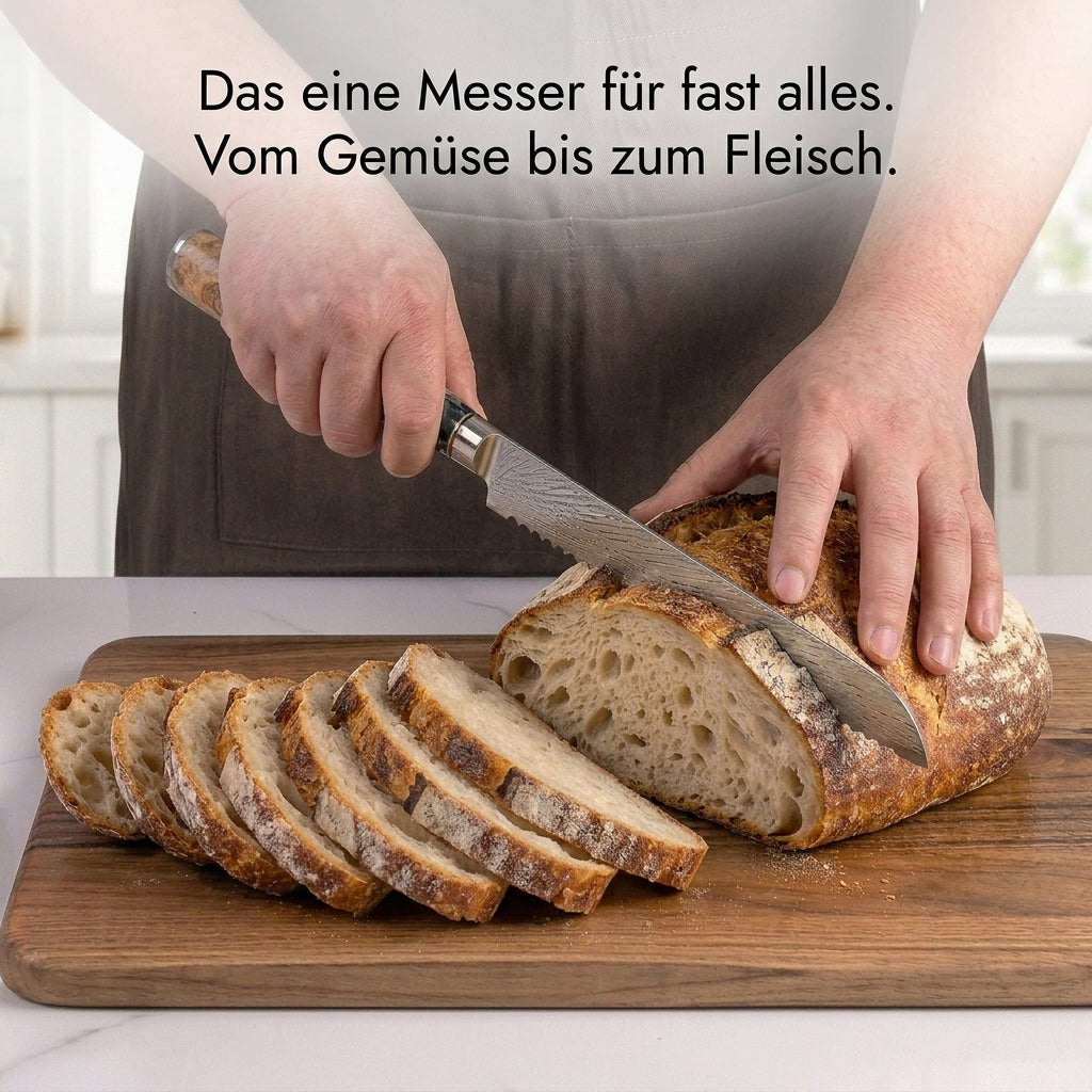 Brotmesser 240 mm – Griff aus stabilisiertem Holz