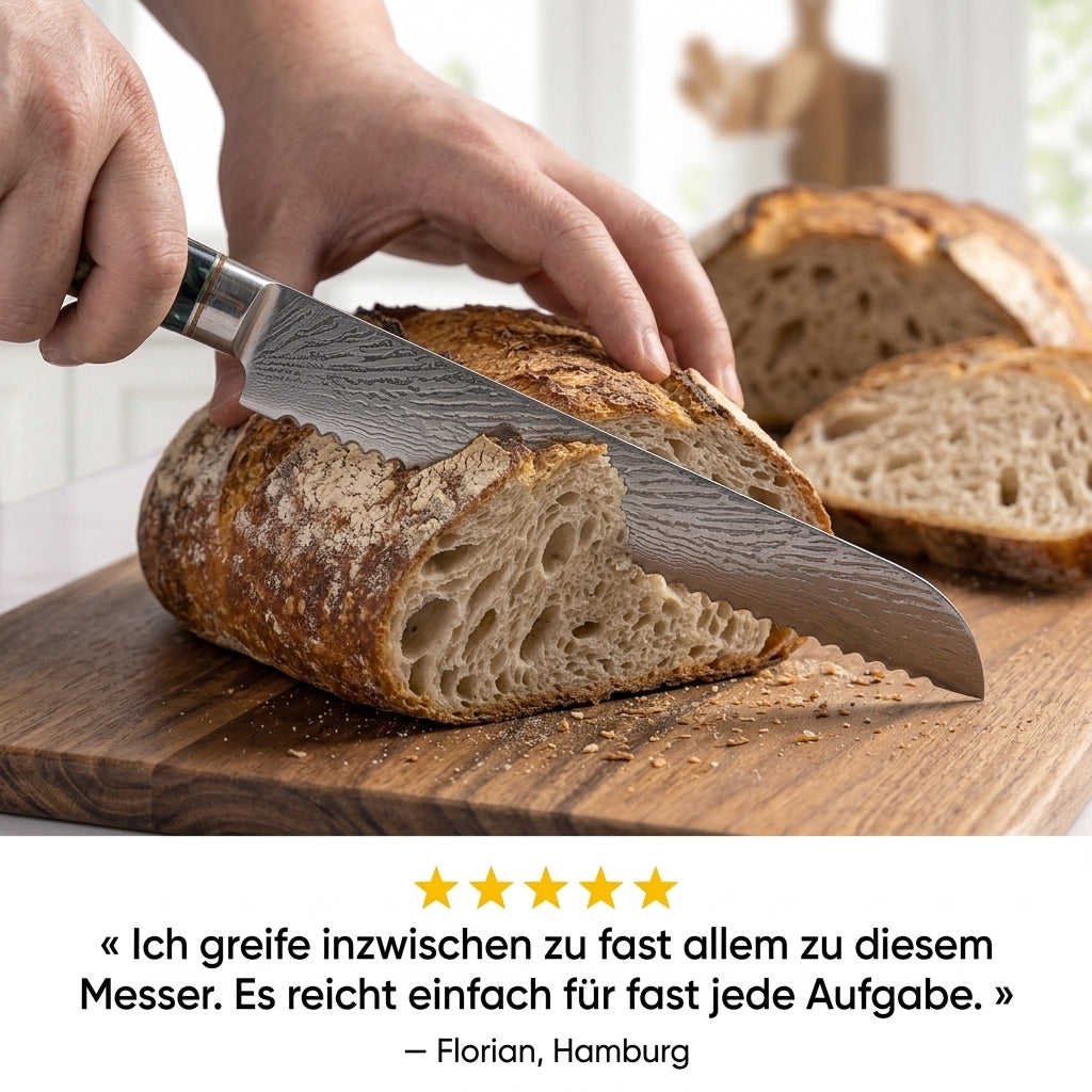 Brotmesser 240 mm – Griff aus stabilisiertem Holz