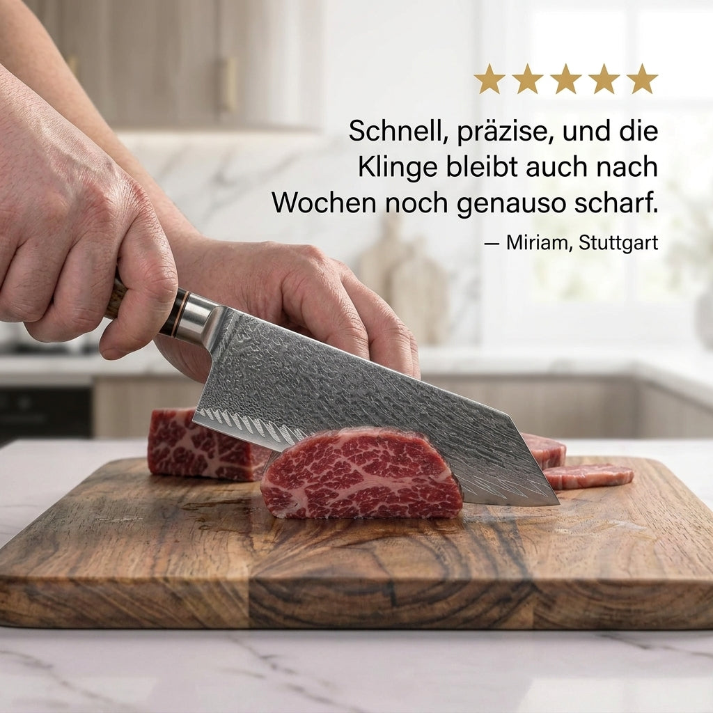 Hackmesser 190 mm – Griff aus stabilisiertem Holz